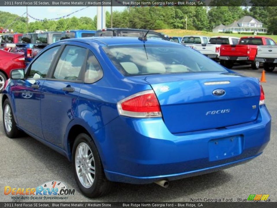 2011 Ford Focus SE Sedan Blue Flame Metallic / Medium Stone Photo #3