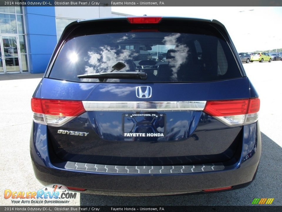 2014 Honda Odyssey EX-L Obsidian Blue Pearl / Gray Photo #3