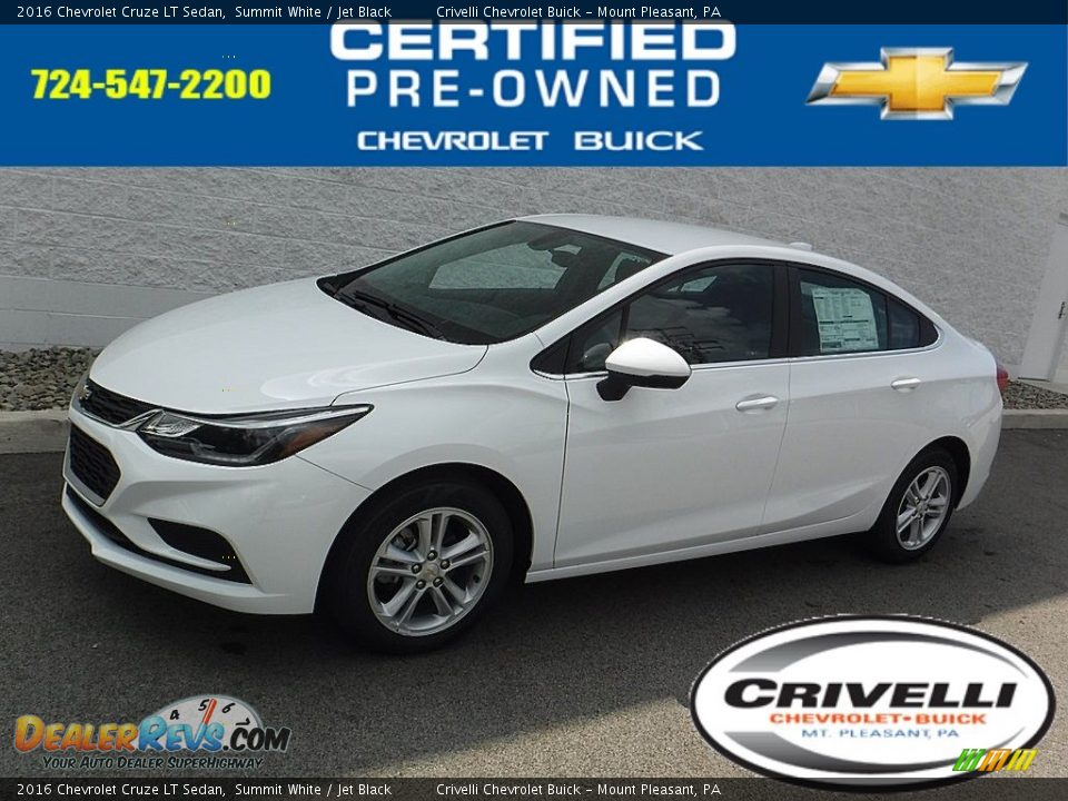 2016 Chevrolet Cruze LT Sedan Summit White / Jet Black Photo #1