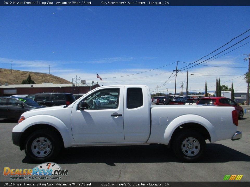 2012 Nissan Frontier S King Cab Avalanche White / Steel Photo #4