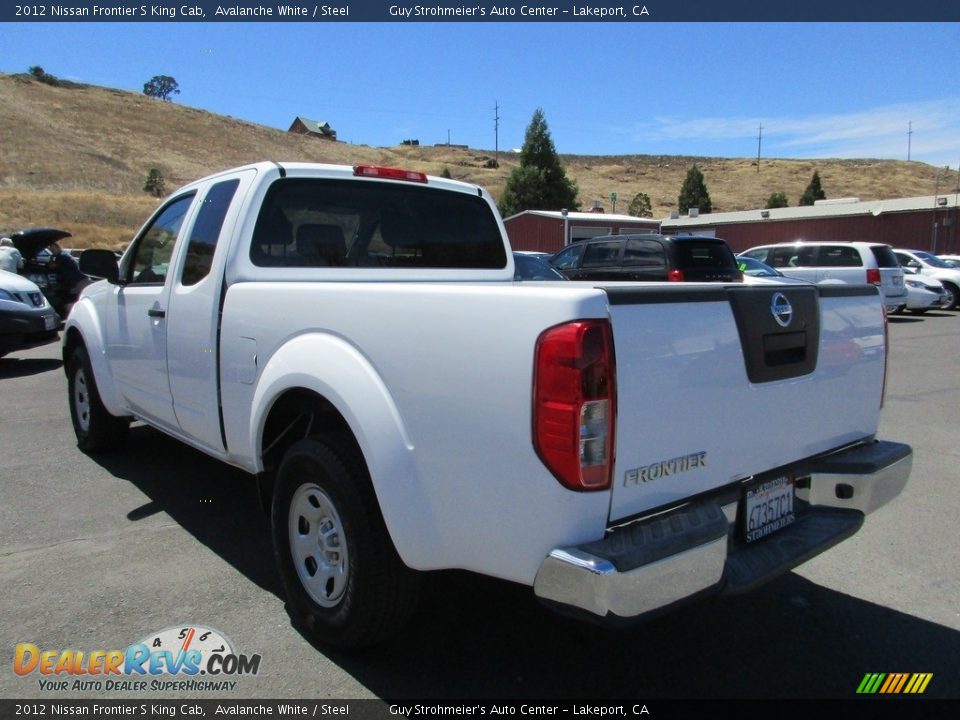 2012 Nissan Frontier S King Cab Avalanche White / Steel Photo #5