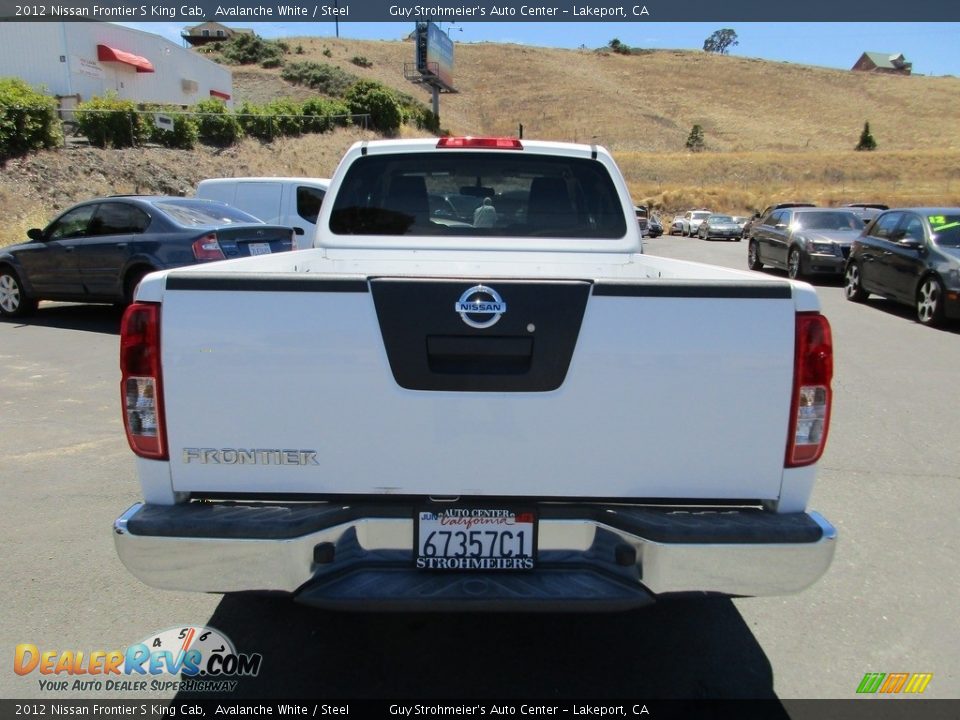 2012 Nissan Frontier S King Cab Avalanche White / Steel Photo #6
