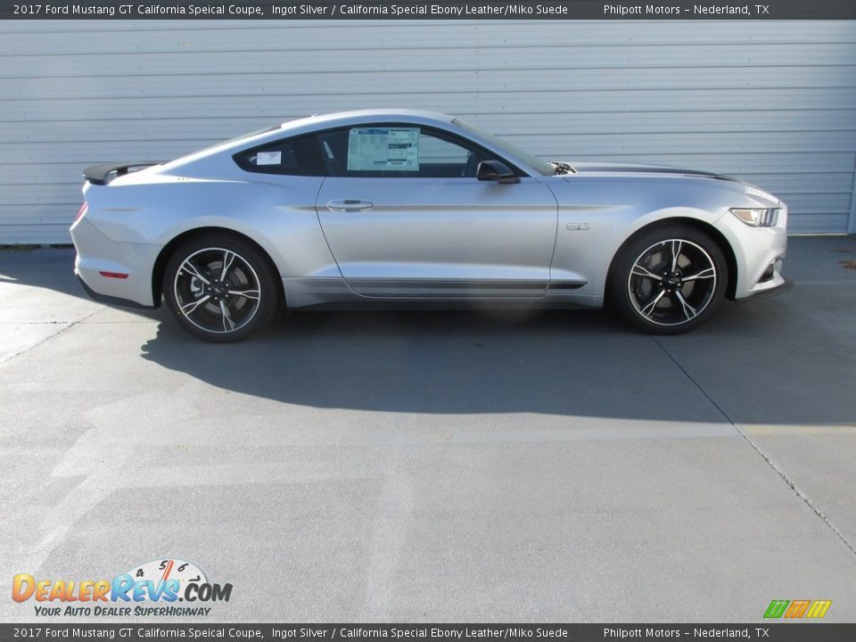 2017 Ford Mustang GT California Speical Coupe Ingot Silver / California Special Ebony Leather/Miko Suede Photo #3