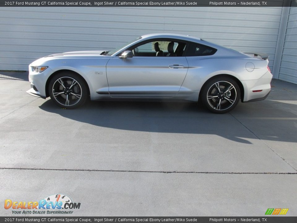 2017 Ford Mustang GT California Speical Coupe Ingot Silver / California Special Ebony Leather/Miko Suede Photo #6