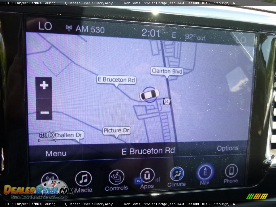 2017 Chrysler Pacifica Touring L Plus Molten Silver / Black/Alloy Photo #17