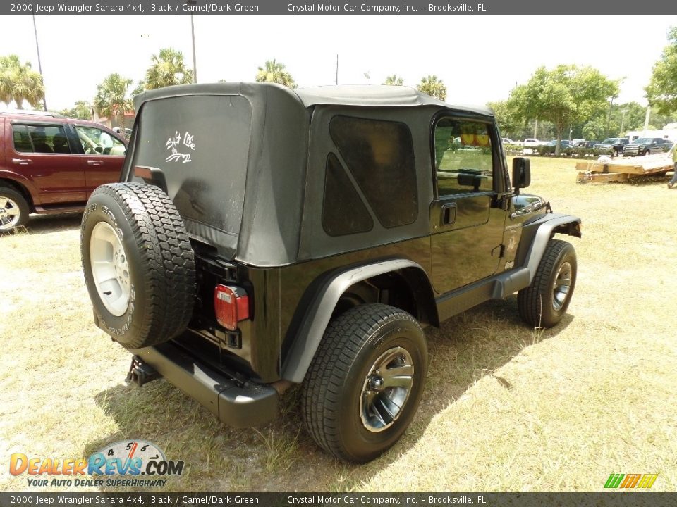 2000 Jeep Wrangler Sahara 4x4 Black / Camel/Dark Green Photo #8
