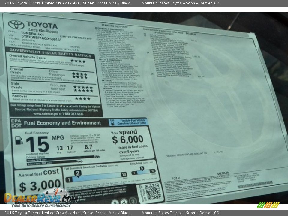 2016 Toyota Tundra Limited CrewMax 4x4 Sunset Bronze Mica / Black Photo #10