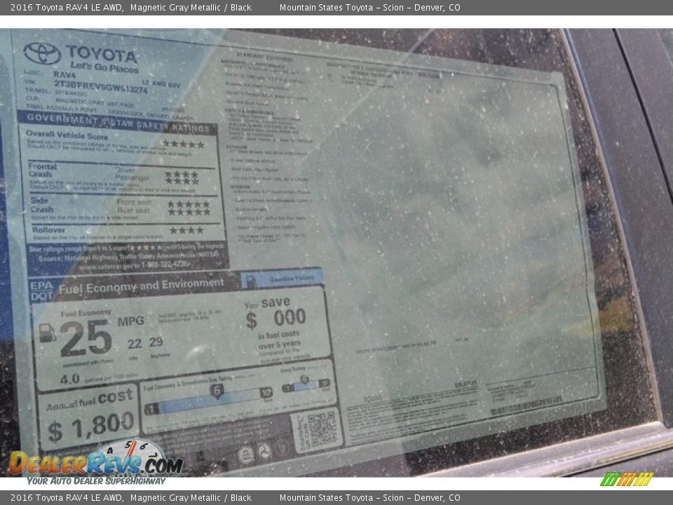 2016 Toyota RAV4 LE AWD Magnetic Gray Metallic / Black Photo #10