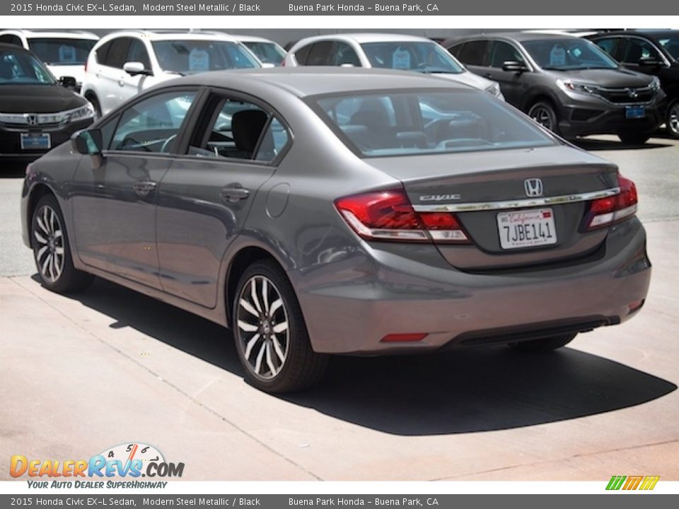 2015 Honda Civic EX-L Sedan Modern Steel Metallic / Black Photo #2