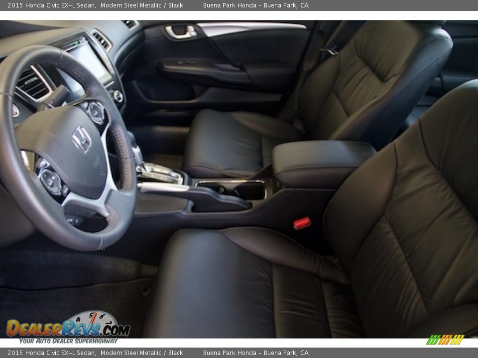 2015 Honda Civic EX-L Sedan Modern Steel Metallic / Black Photo #3