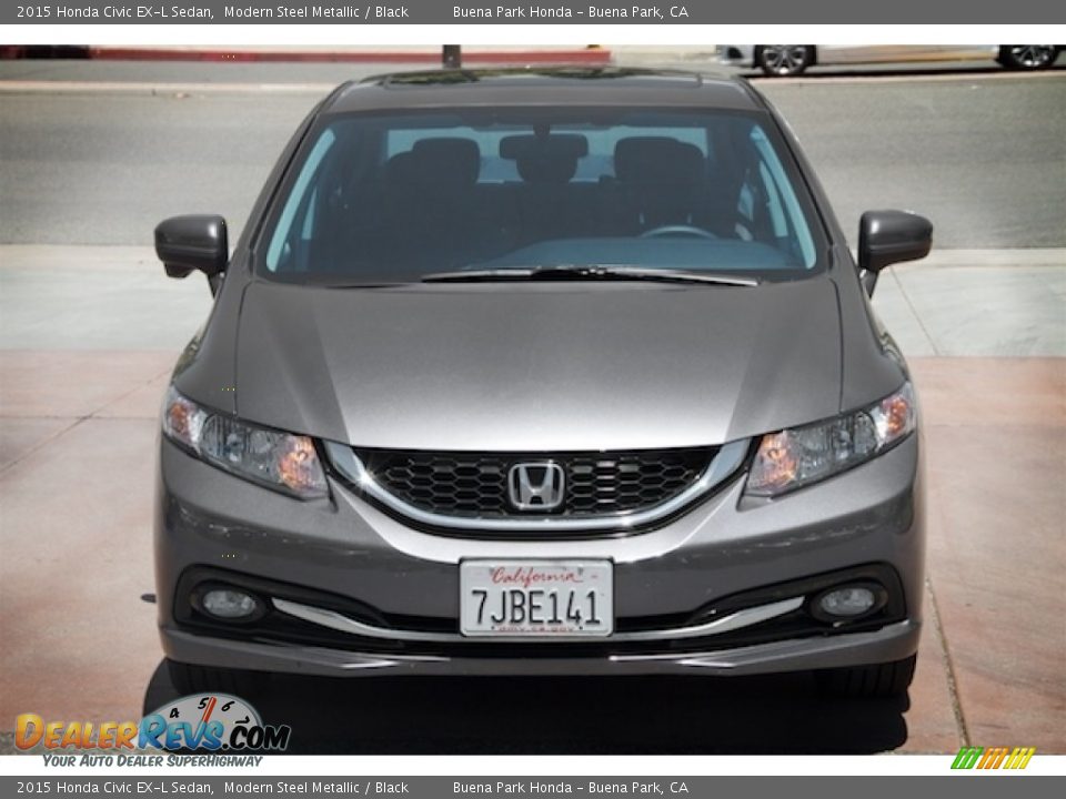 2015 Honda Civic EX-L Sedan Modern Steel Metallic / Black Photo #7