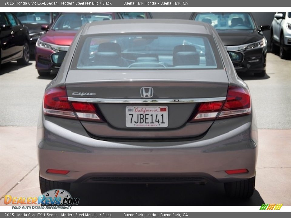 2015 Honda Civic EX-L Sedan Modern Steel Metallic / Black Photo #10