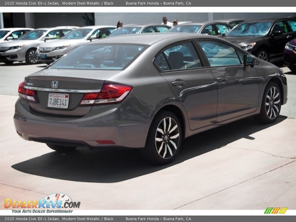 2015 Honda Civic EX-L Sedan Modern Steel Metallic / Black Photo #11