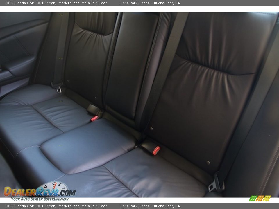 2015 Honda Civic EX-L Sedan Modern Steel Metallic / Black Photo #16