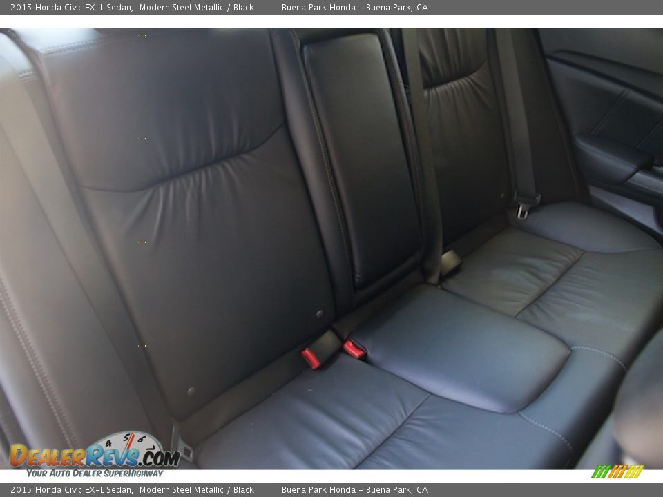 2015 Honda Civic EX-L Sedan Modern Steel Metallic / Black Photo #18