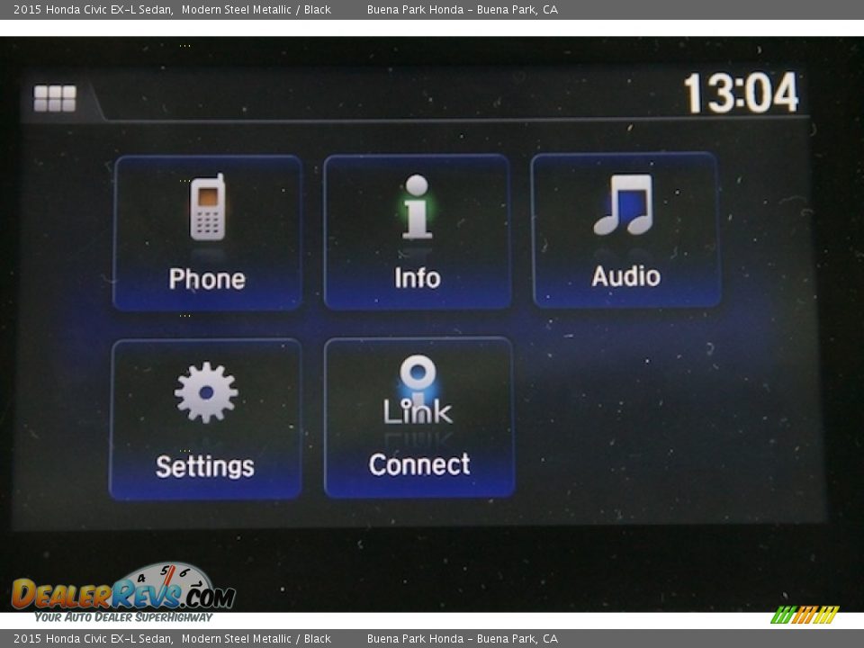 2015 Honda Civic EX-L Sedan Modern Steel Metallic / Black Photo #21