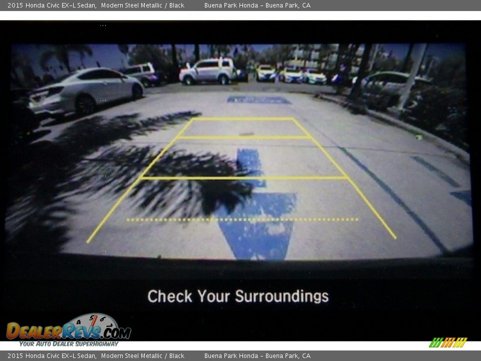 2015 Honda Civic EX-L Sedan Modern Steel Metallic / Black Photo #22