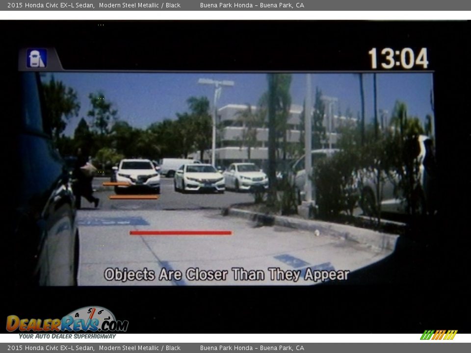 2015 Honda Civic EX-L Sedan Modern Steel Metallic / Black Photo #23