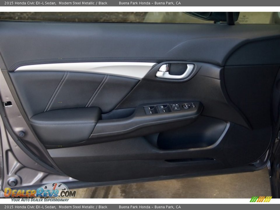 2015 Honda Civic EX-L Sedan Modern Steel Metallic / Black Photo #25
