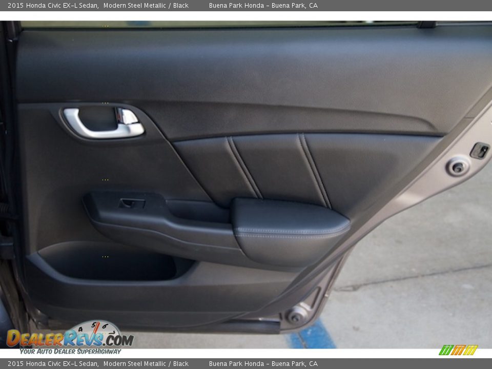 2015 Honda Civic EX-L Sedan Modern Steel Metallic / Black Photo #27