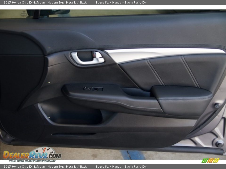 2015 Honda Civic EX-L Sedan Modern Steel Metallic / Black Photo #28