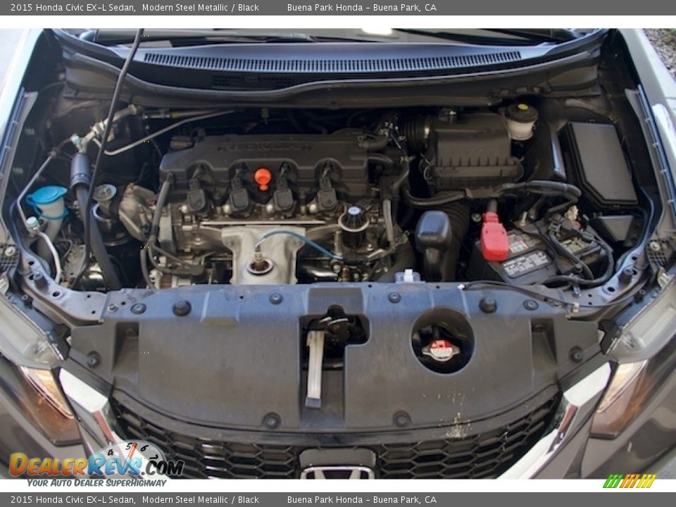 2015 Honda Civic EX-L Sedan Modern Steel Metallic / Black Photo #29