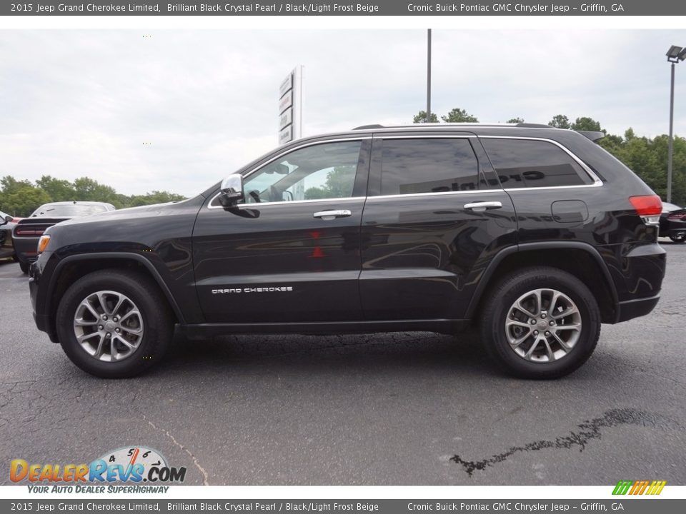 2015 Jeep Grand Cherokee Limited Brilliant Black Crystal Pearl / Black/Light Frost Beige Photo #4