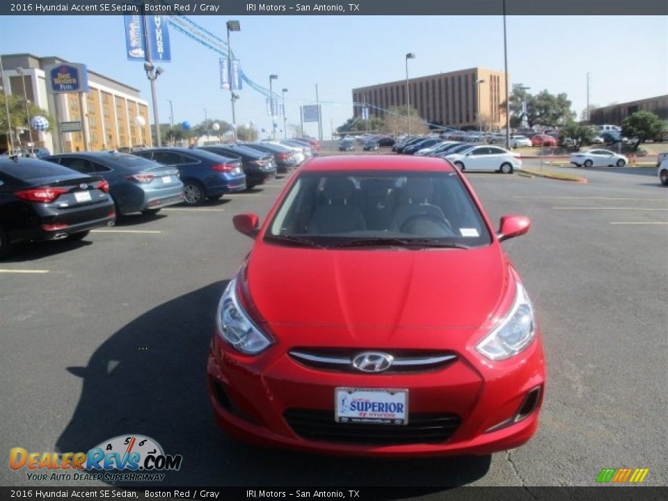 2016 Hyundai Accent SE Sedan Boston Red / Gray Photo #2