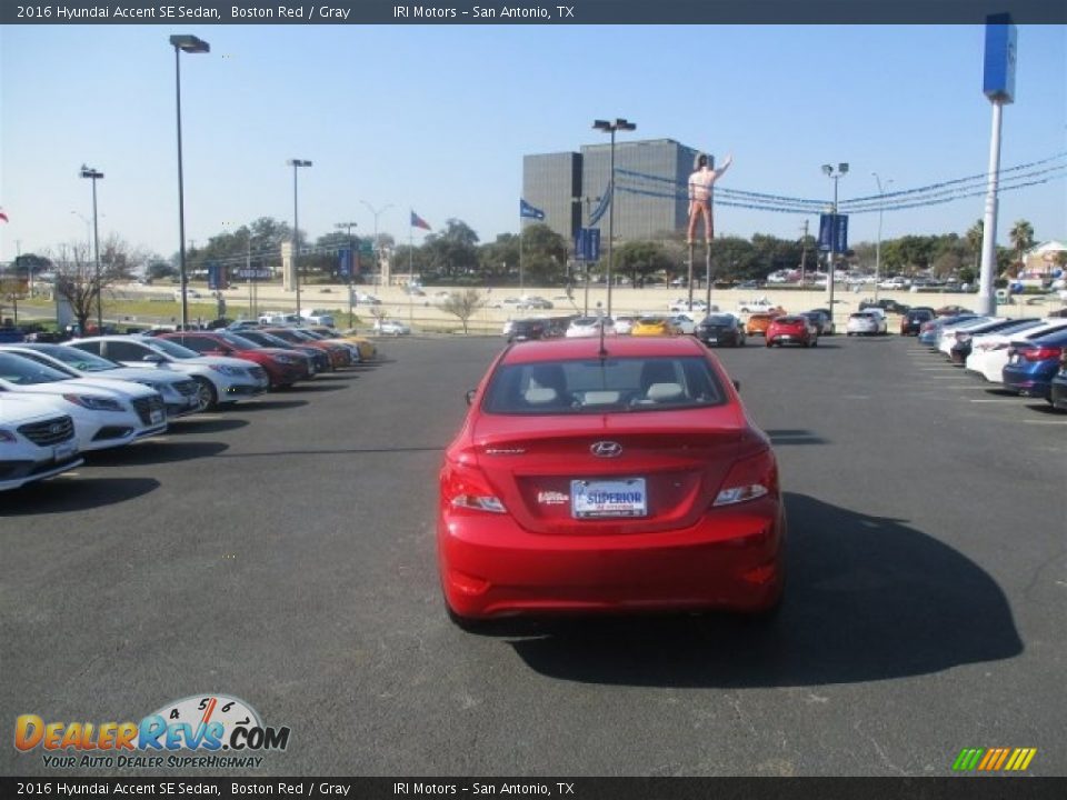 2016 Hyundai Accent SE Sedan Boston Red / Gray Photo #6