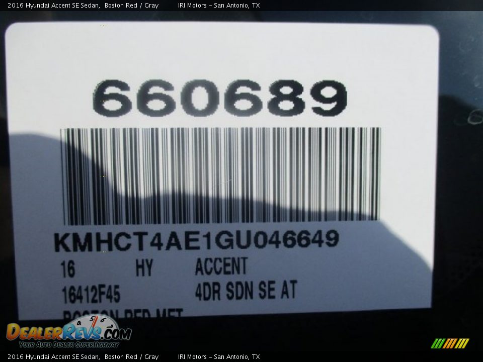 2016 Hyundai Accent SE Sedan Boston Red / Gray Photo #22