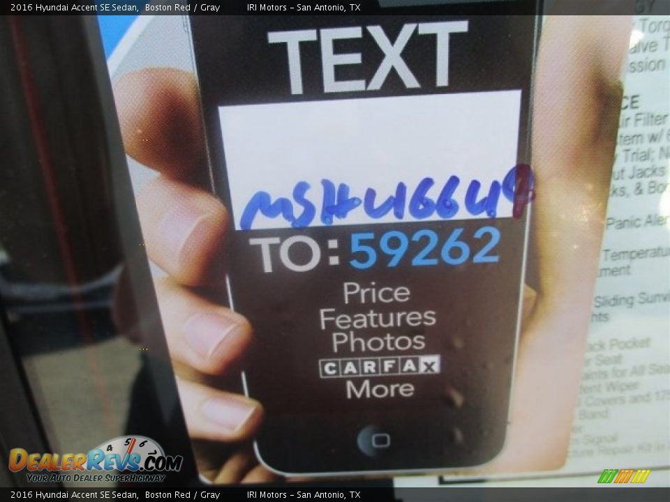 2016 Hyundai Accent SE Sedan Boston Red / Gray Photo #23