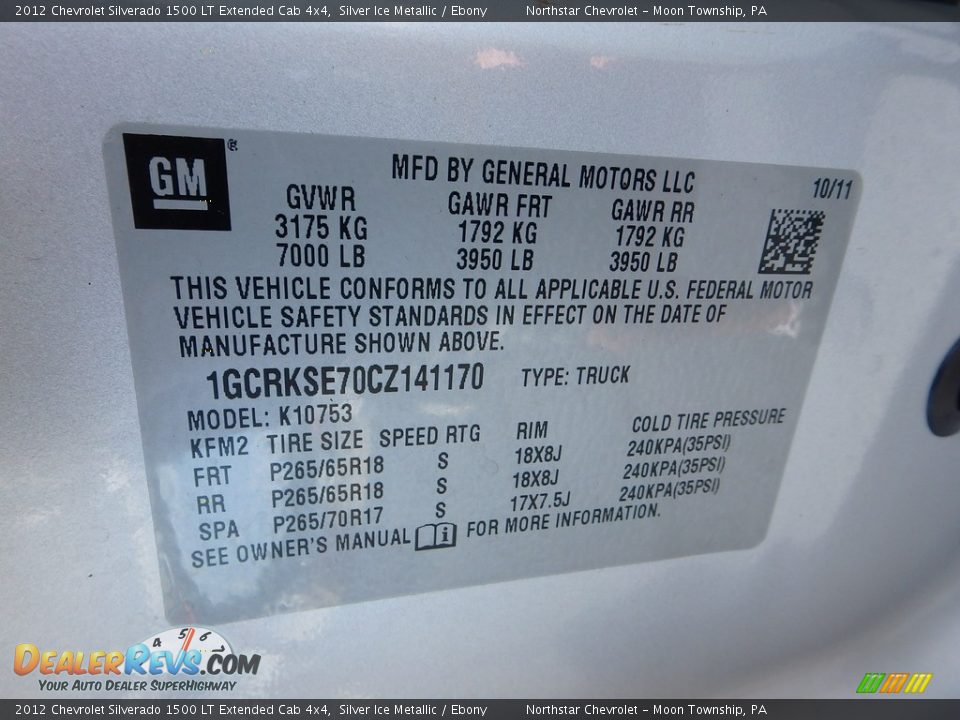 2012 Chevrolet Silverado 1500 LT Extended Cab 4x4 Silver Ice Metallic / Ebony Photo #29