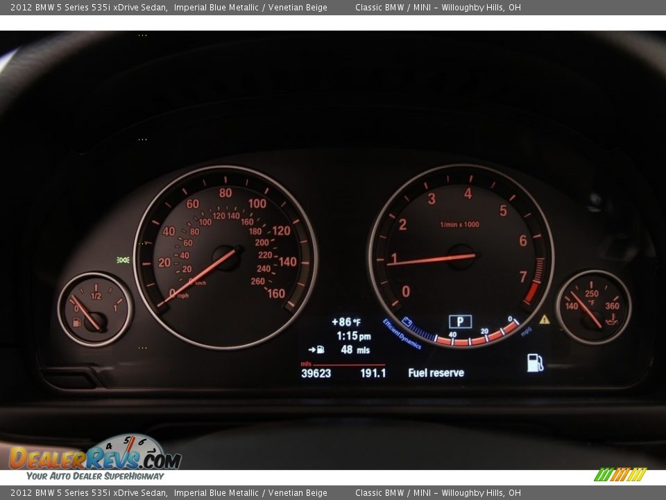 2012 BMW 5 Series 535i xDrive Sedan Imperial Blue Metallic / Venetian Beige Photo #7