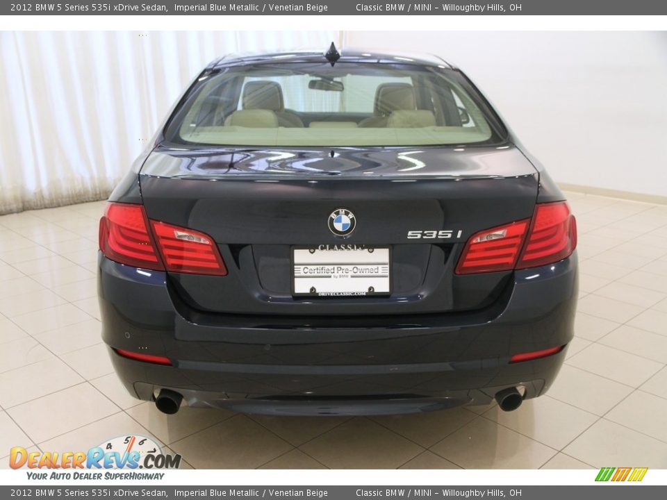 2012 BMW 5 Series 535i xDrive Sedan Imperial Blue Metallic / Venetian Beige Photo #18