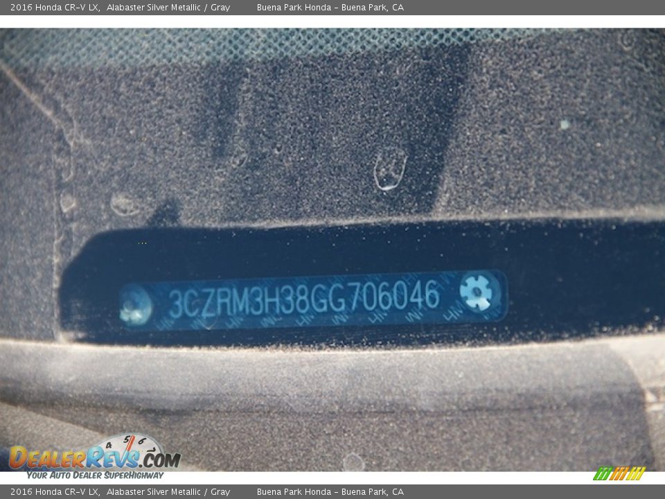 2016 Honda CR-V LX Alabaster Silver Metallic / Gray Photo #17