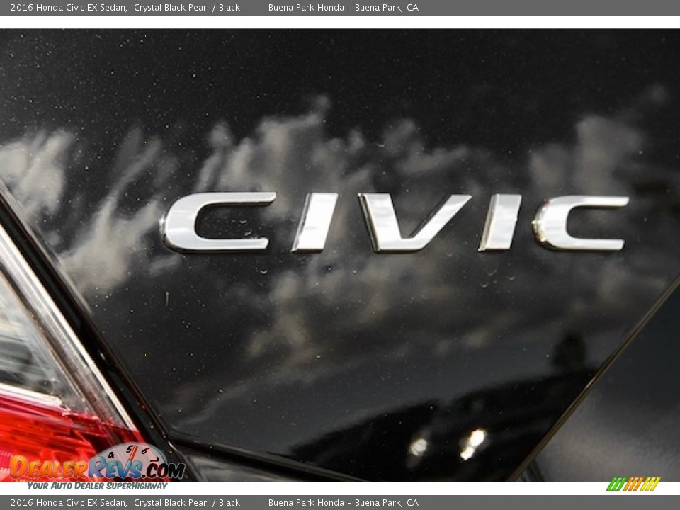 2016 Honda Civic EX Sedan Crystal Black Pearl / Black Photo #3