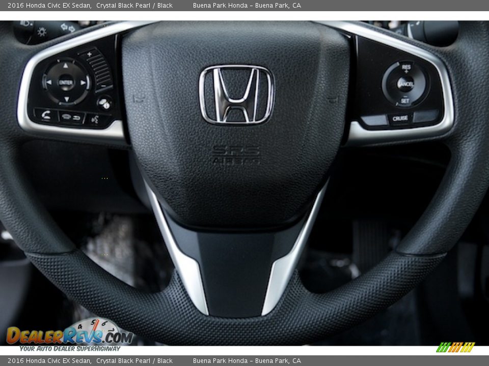 2016 Honda Civic EX Sedan Crystal Black Pearl / Black Photo #10