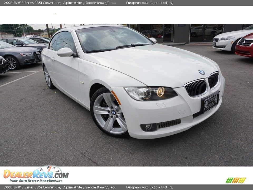 2008 BMW 3 Series 335i Convertible Alpine White / Saddle Brown/Black Photo #2