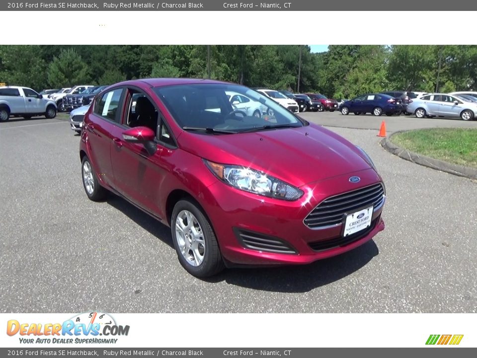 2016 Ford Fiesta SE Hatchback Ruby Red Metallic / Charcoal Black Photo #1