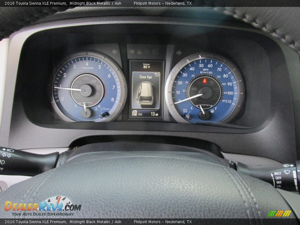 2016 Toyota Sienna XLE Premium Midnight Black Metallic / Ash Photo #33