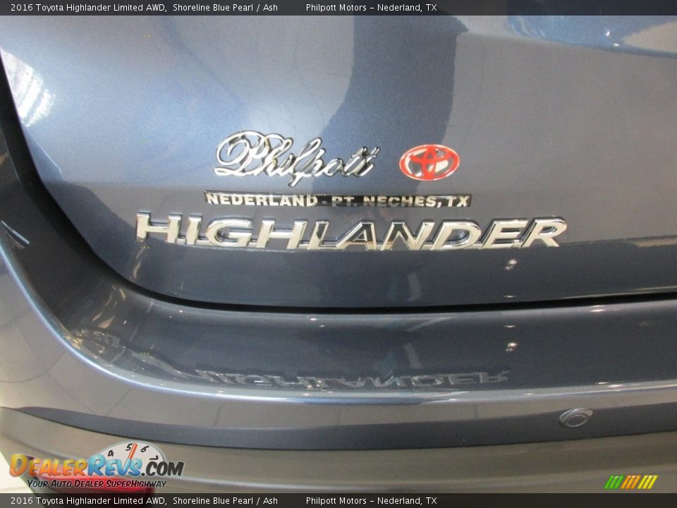 2016 Toyota Highlander Limited AWD Shoreline Blue Pearl / Ash Photo #14