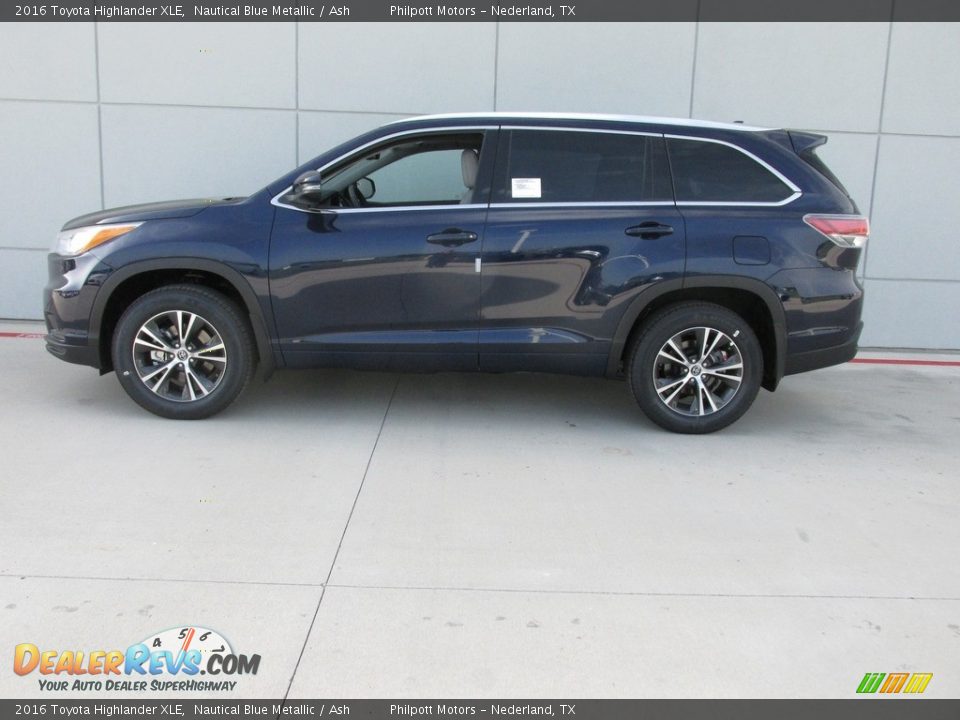2016 Toyota Highlander XLE Nautical Blue Metallic / Ash Photo #6