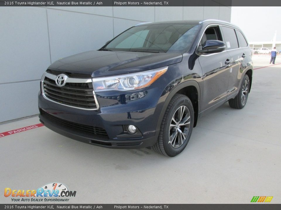 2016 Toyota Highlander XLE Nautical Blue Metallic / Ash Photo #7