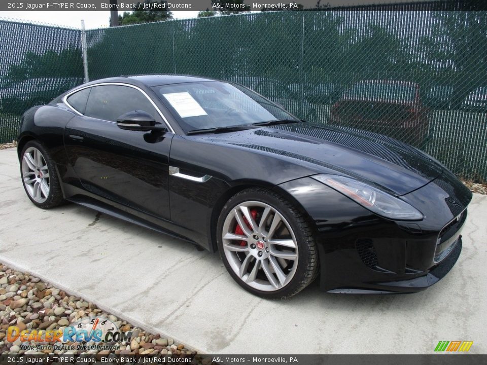 2015 Jaguar F-TYPE R Coupe Ebony Black / Jet/Red Duotone Photo #1