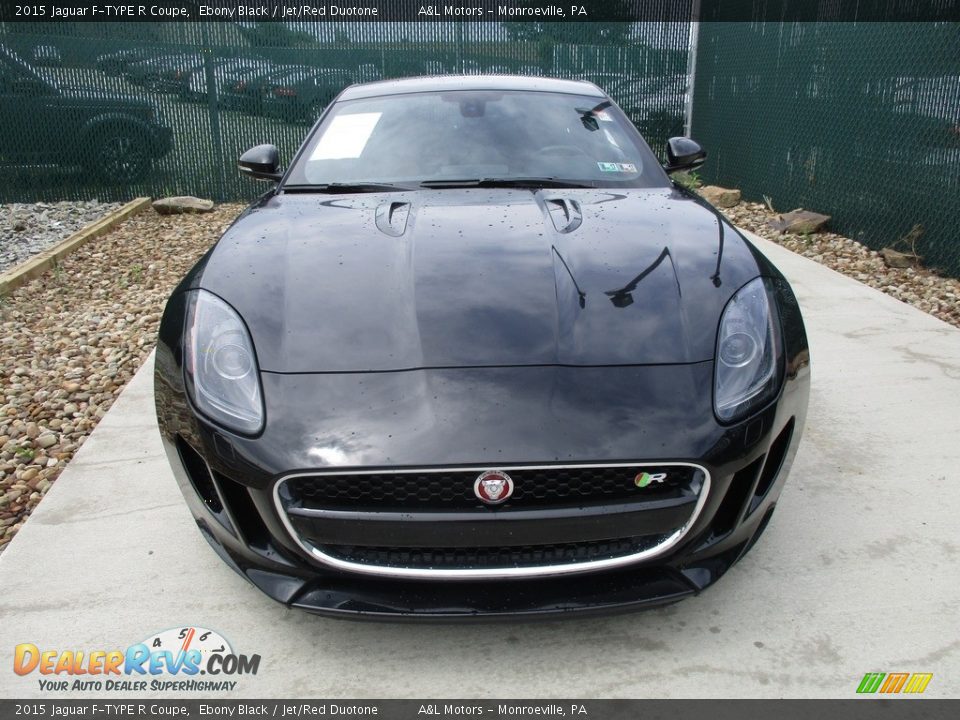 2015 Jaguar F-TYPE R Coupe Ebony Black / Jet/Red Duotone Photo #6