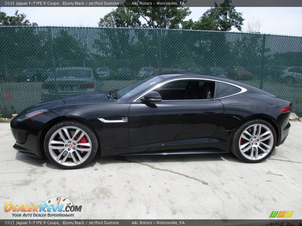 2015 Jaguar F-TYPE R Coupe Ebony Black / Jet/Red Duotone Photo #8
