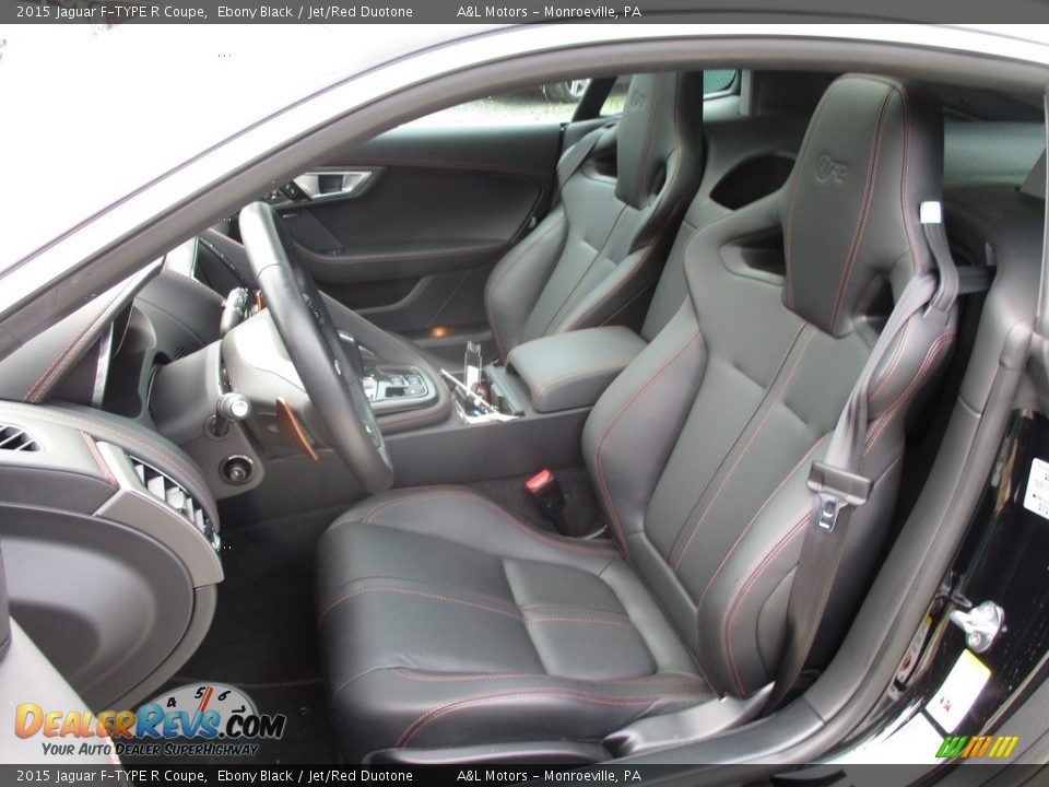 2015 Jaguar F-TYPE R Coupe Ebony Black / Jet/Red Duotone Photo #12