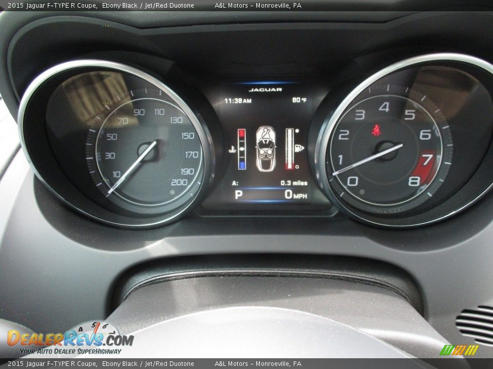 2015 Jaguar F-TYPE R Coupe Ebony Black / Jet/Red Duotone Photo #20