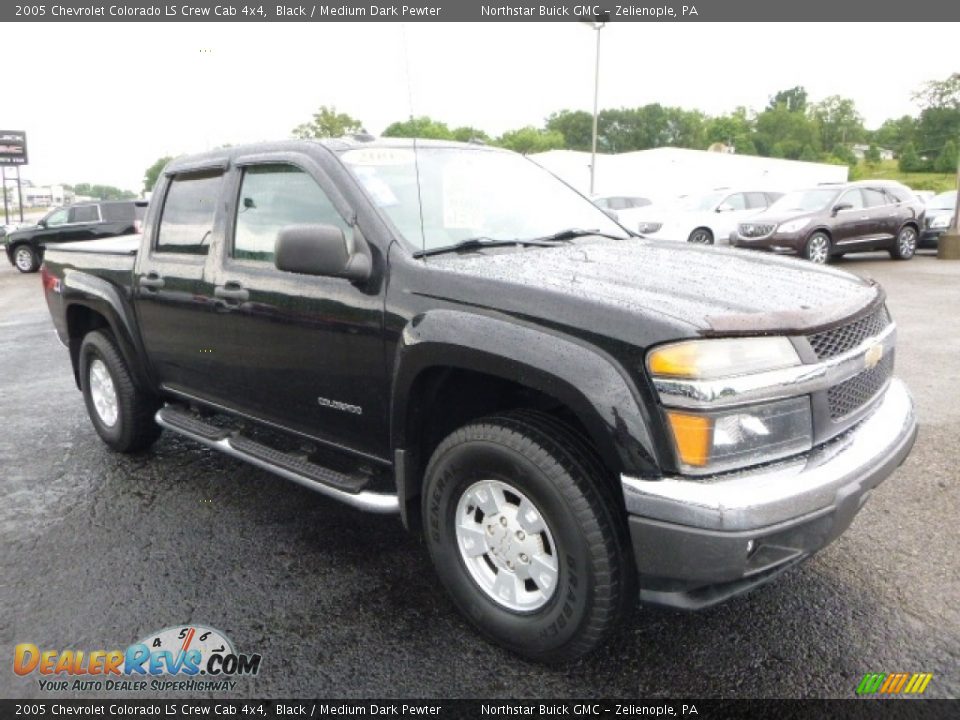 2005 Chevrolet Colorado LS Crew Cab 4x4 Black / Medium Dark Pewter Photo #12