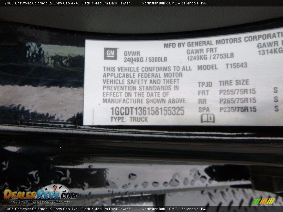 2005 Chevrolet Colorado LS Crew Cab 4x4 Black / Medium Dark Pewter Photo #18